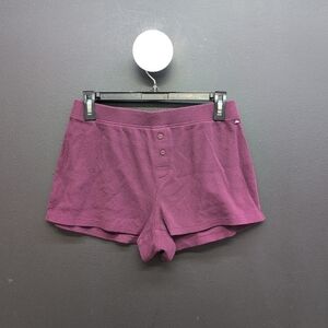 Victoria Secret PINK Thermal Henley Pajama Shorts Small Mulberry Pink